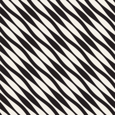 Dalgalı çizgiler vektör seamless modeli. Retro dalgalı doku. Geometrik çizgiler tek renkli tasarım.