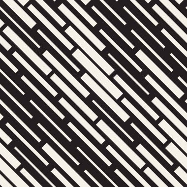 Vektör sorunsuz siyah ve beyaz düzensiz çizgi dikdörtgen ızgara desen. Geometrik arka plan tasarlamak