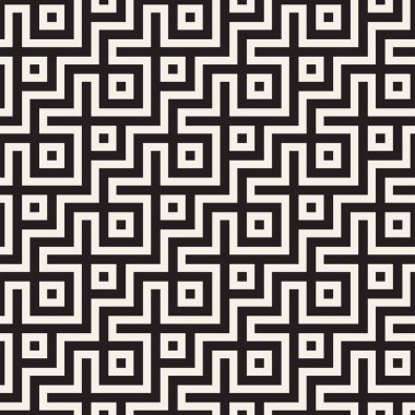 Labirent karışık satırları çağdaş grafik. Geometrik arka plan tasarlamak. Vektör Seamless Modeli.