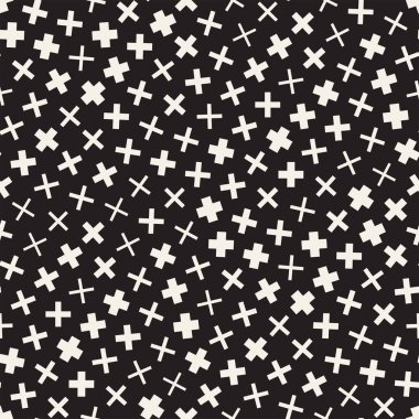 Modaya uygun doku dağınık geometrik şekiller ile. Vektör Seamless Modeli.