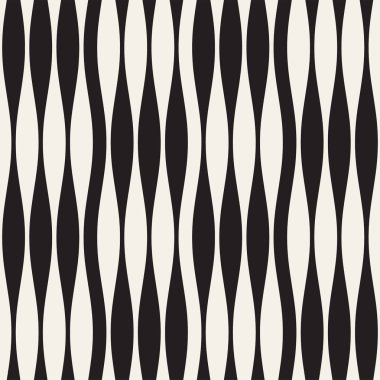 Dalgalı çizgiler vektör seamless modeli. Retro dalgalı doku. Geometrik çizgiler tek renkli tasarım.