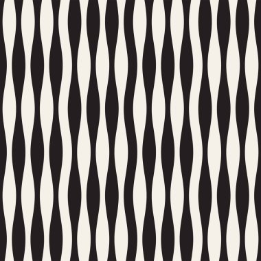 Dalgalı çizgiler vektör seamless modeli. Retro dalgalı doku. Geometrik çizgiler tek renkli tasarım.