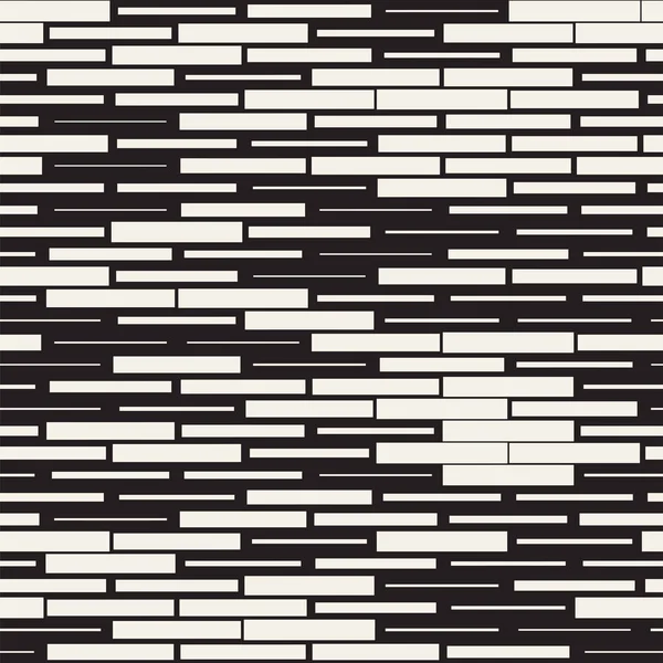 Rectángulos de guion irregulares blancos y negros sin costura vectoriales. Resumen Diseño de fondo geométrico — Vector de stock