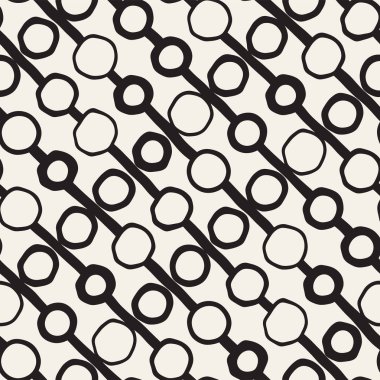 Vektör Seamless modeli. Fırça hatları ile arka plan. Tek renkli elle çizilmiş geometrik şekiller doku