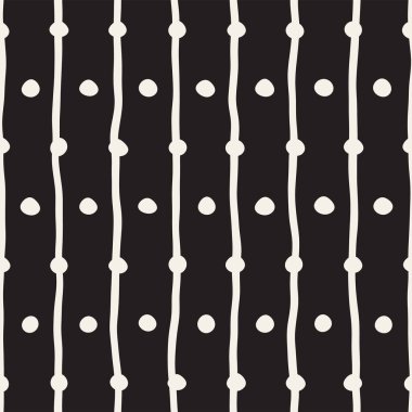 Vektör Seamless modeli. Fırça hatları ile arka plan. Tek renkli elle çizilmiş geometrik şekiller doku