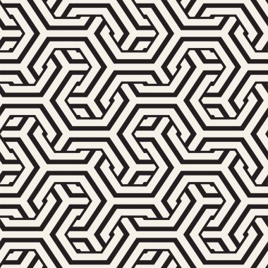 Vektör satırları desen titreşim sorunsuz. Altıgen kafes ile geometrik arka plan yinelenen.