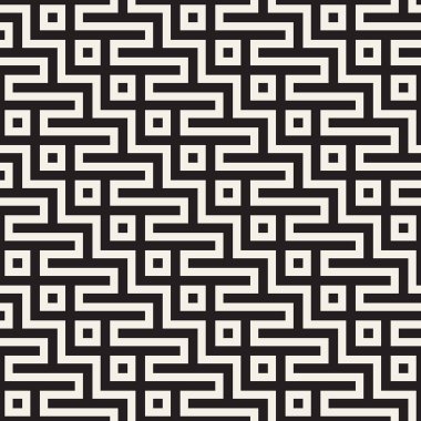 Labirent karışık satırları çağdaş grafik. Geometrik arka plan tasarlamak. Vektör Seamless Modeli.