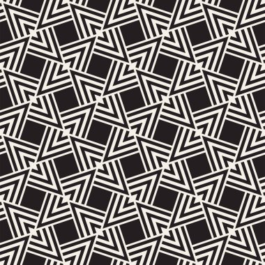 Geometrik süsleme ile çizgili edikula. Vektör Dikişsiz tek renkli desen