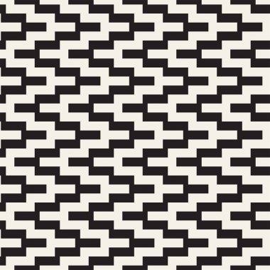 Yarı ton sinirli satırları sonsuz şık doku Mozaik. Vektör sorunsuz siyah-beyaz desen