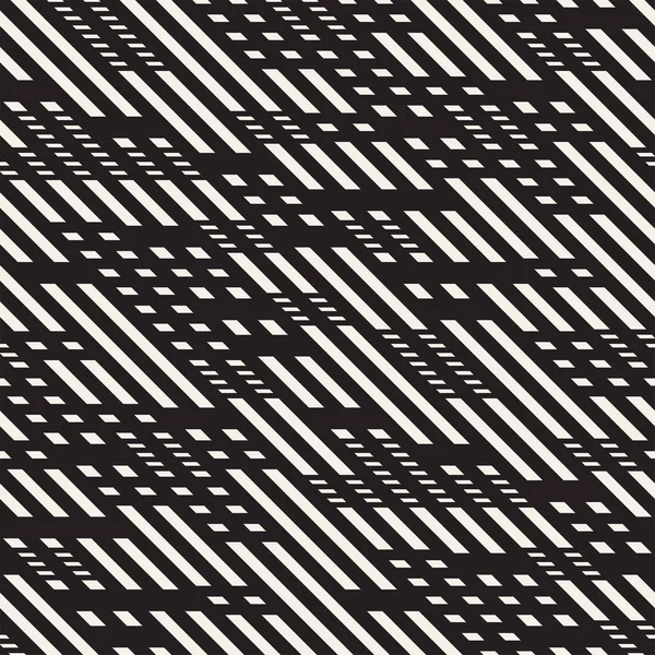 Czarno-biały wzór nieregularne linie przerywane. Bezszwowe tło Abstrakcja Vector — Wektor stockowy