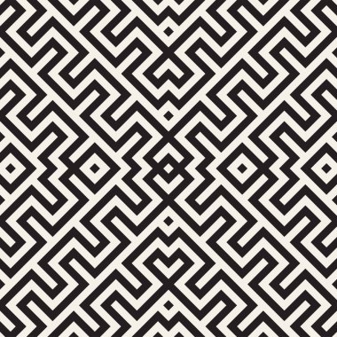 Labirent karışık satırları çağdaş grafik. Geometrik arka plan tasarlamak. Vektör Seamless Modeli.