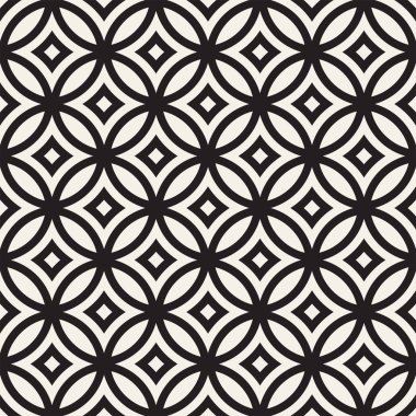 Vektör kesintisiz geometrik yuvarlak hatları desen. Geometrik arka plan tasarlamak