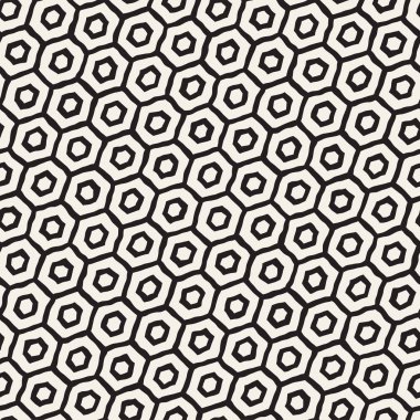 Altıgen kafes ile Seamless Modeli siyah beyaz. Petek arka plan yaratıcı tek renkli el çekilmiş.