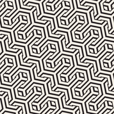 Vektör satırları desen titreşim sorunsuz. Altıgen kafes ile geometrik arka plan yinelenen.