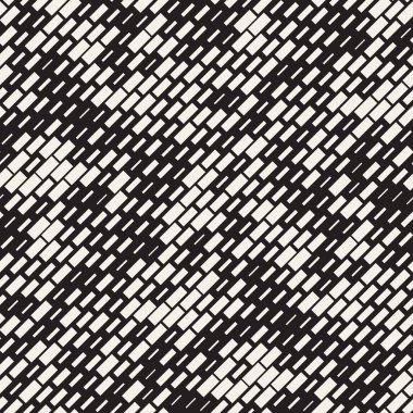 Vektör sorunsuz siyah ve beyaz düzensiz çizgi dikdörtgen ızgara desen. Geometrik arka plan tasarlamak
