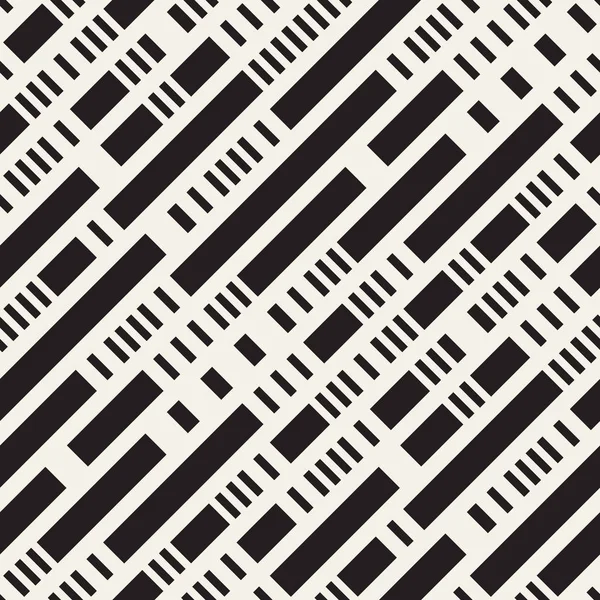 Patrón de líneas irregulares en blanco y negro. Fondo sin costura vectorial abstracto — Vector de stock