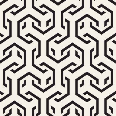 Vektör satırları desen titreşim sorunsuz. Altıgen kafes ile geometrik arka plan yinelenen.