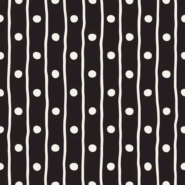 Vector naadloze patroon. Abstracte achtergrond met penseel lijnen. Monochroom Hand getrokken geometrische vormen textuur — Stockvector