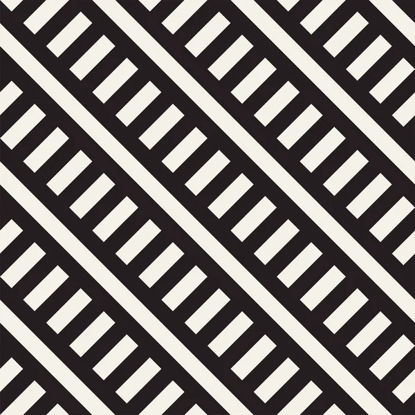 Interlacing Parallel  Stripes. Vector Seamless Monochrome Pattern. — Stock Vector