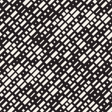 Vektör sorunsuz siyah ve beyaz düzensiz çizgi dikdörtgenler. Geometrik arka plan tasarlamak