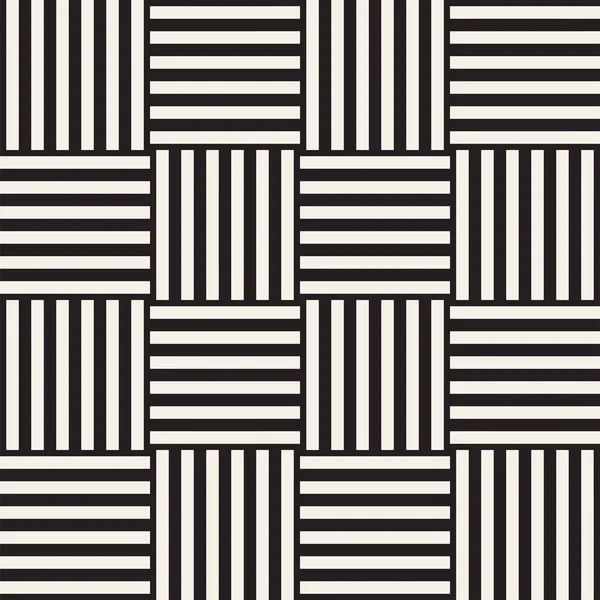 Repeating Geometric Stripes Tiling. Vector Seamless Monochrome Pattern — Stock Vector