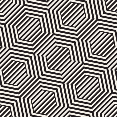 Vektör Seamless modeli. Yinelenen kafes arka plan. Doğrusal kılavuz çizgili altıgen elemanları.