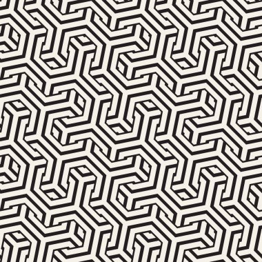 Vektör satırları desen titreşim sorunsuz. Altıgen kafes ile geometrik arka plan yinelenen.