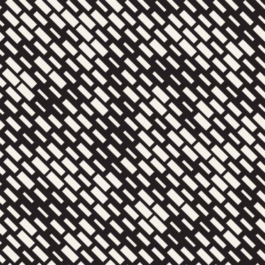 Vektör sorunsuz siyah ve beyaz düzensiz çizgi dikdörtgen ızgara desen. Trendy tek renkli doku. Geometrik arka plan tasarlamak