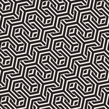 Vektör satırları desen titreşim sorunsuz. Altıgen kafes ile geometrik arka plan yinelenen.