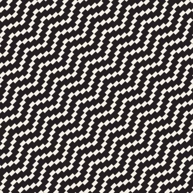 Yarı ton sinirli satırları sonsuz şık doku Mozaik. Vektör sorunsuz siyah-beyaz desen