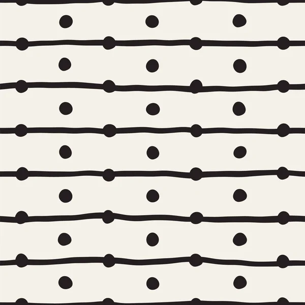 Vector Seamless Childlike Pattern. Struttura geometrica disegnata a mano monocromatica — Vettoriale Stock