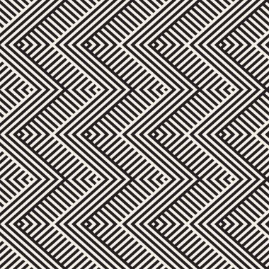 Soyut zikzak paralel çizgiler. Şık etnik süsleme. Vektör Seamless Modeli.