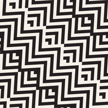 Soyut zikzak paralel çizgiler. Şık etnik süsleme. Vektör Seamless Modeli.