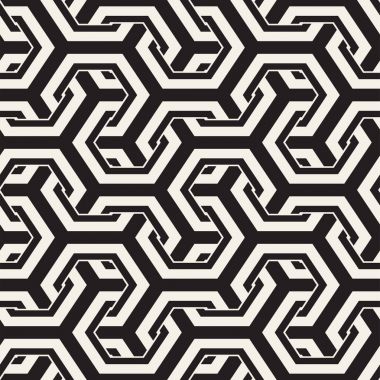 Vektör satırları desen titreşim sorunsuz. Altıgen kafes ile geometrik arka plan yinelenen.