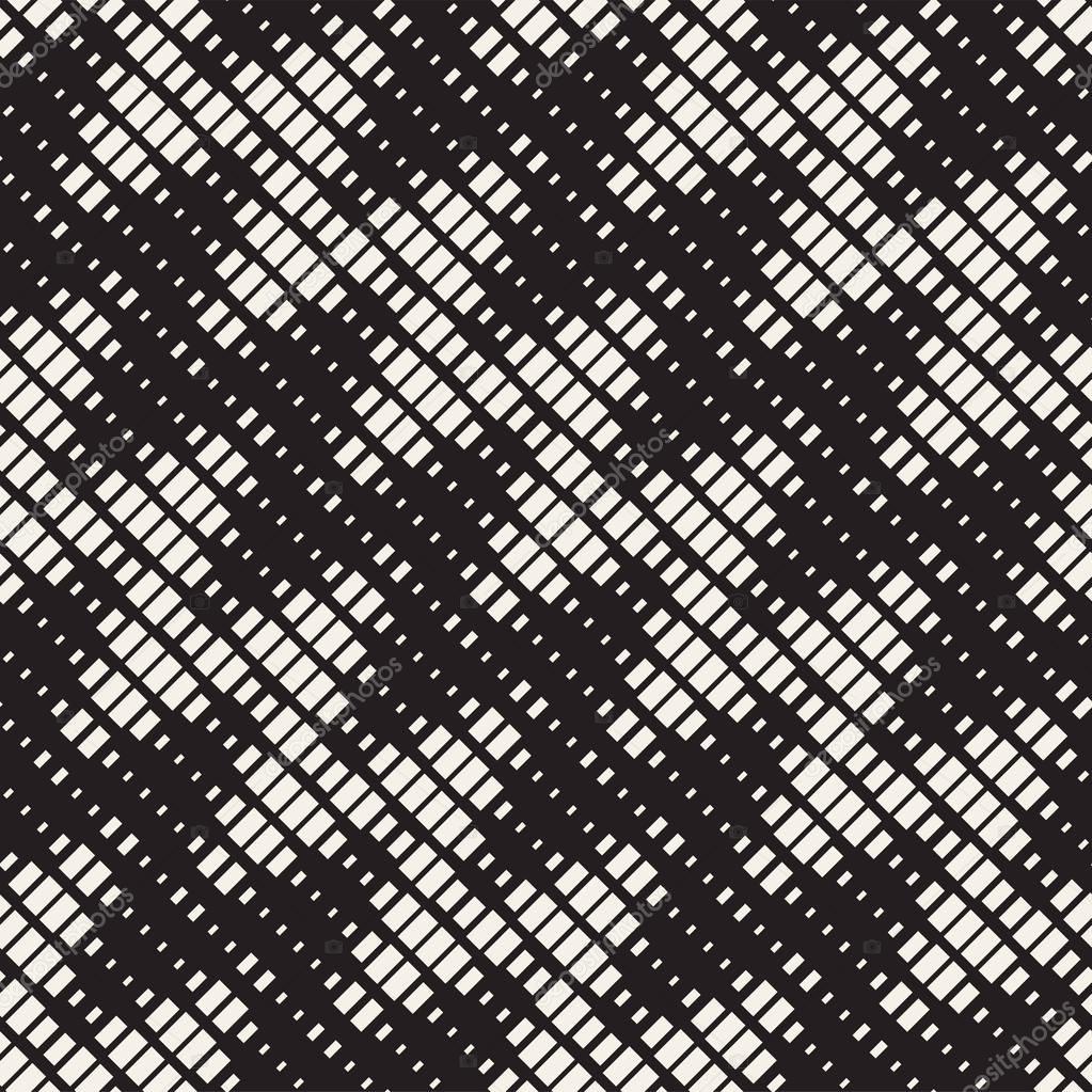 Repeating Rectangle Halftone. Modern Geometric Lattice Texture. Vector Seamless Monochrome Pattern