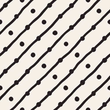 Vektör Seamless modeli. Fırça hatları ile arka plan. Tek renkli elle çizilmiş geometrik şekiller doku