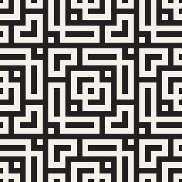 Linhas de emaranhado labirinto Gráfico contemporâneo. Design de fundo geométrico abstrato. Padrão sem costura vetorial . — Vetor de Stock