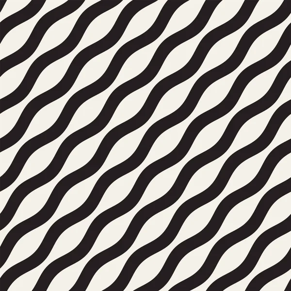 Ondulado rayas vector patrón sin costura. Textura ondulada retro. Líneas geométricas diseño monocromo . — Archivo Imágenes Vectoriales