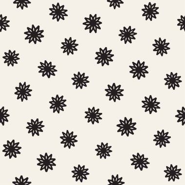 Vektör seamless modeli. Arka plan çiçek fırça darbeleriyle. Tek renkli elle çizilmiş doku