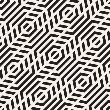 Vektör Seamless modeli. Yinelenen kafes arka plan. Doğrusal kılavuz çizgili altıgen elemanları.