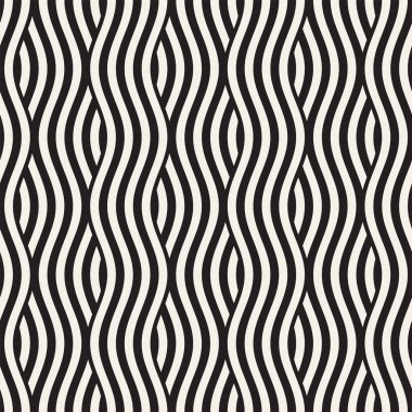 Dalgalı çizgilerle soyut geometrik desen. Titreşimli görüntüyü çizgili tasarım yuvarlanır. Sorunsuz vektör arka plan.