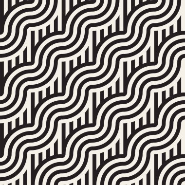 Kesintisiz geometrik desen. Geometrik çizgili arka plan. Satırları yazdırma şık vektör yuvarlak