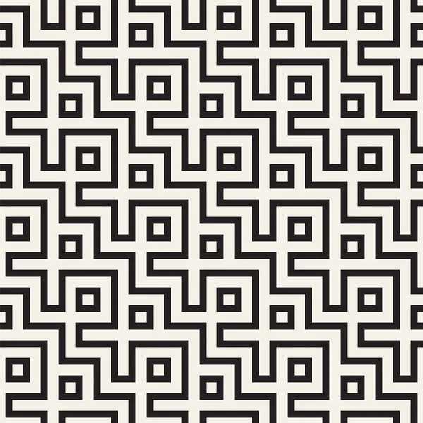Maze Tangled Lines Contemporary Graphic. Abstract Geometric Background Design. Vector Seamless Pattern. — Stock Vector