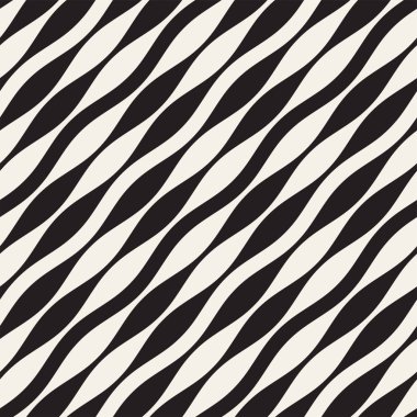 Dalgalı çizgiler vektör seamless modeli. Retro dalgalı doku. Geometrik çizgiler tek renkli tasarım.