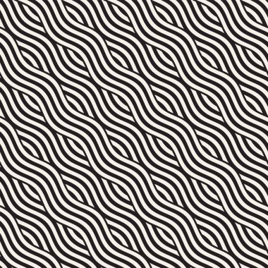 Dalgalı çizgilerle soyut geometrik desen. Titreşimli görüntüyü çizgili tasarım yuvarlanır. Sorunsuz vektör arka plan.