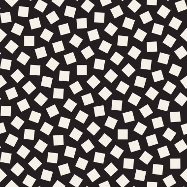 Geometrik şekiller dağınık. Vektör sorunsuz siyah-beyaz desen
