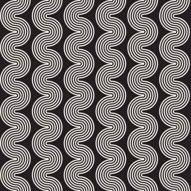 Sorunsuz dalgalı çizgi deseni. Yinelenen vektör doku. Şık çizgiler arka plan. Paralel dalgalar ile çağdaş grafik.