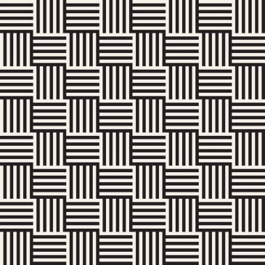 Şık çizgiler labirent kafes. Etnik tek renkli doku. Geometrik arka plan. Vektör sorunsuz siyah-beyaz desen.