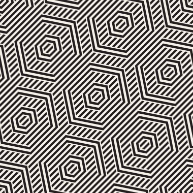 Vektör Seamless modeli. Yinelenen kafes arka plan. Doğrusal kılavuz çizgili altıgen elemanları.