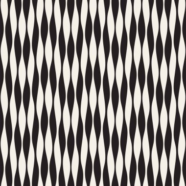 Dalgalı çizgiler vektör seamless modeli. Retro dalgalı oyma doku. Geometrik zikzak çizgiler tasarım.